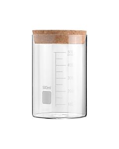 Δοχείο Αποθήκευσης Γυάλινο 500ml με Καπάκι Φελλού Estia Home Art 01-25076