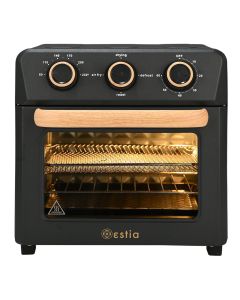 Φριτέζα Αέρος-Φουρνάκι Μαύρο 12lt 1400w με 4 Λειτουργίες Ψησίματος Estia Home Art Oak 06-23690 