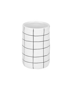 Ποτηροθήκη Μπάνιου Κεραμικό Λευκό 7,5x12cm Estia Home Art Cage 02-27605