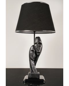 Λαμπατέρ Επιτραπέζιο Ø30xH53cm 1xE27 Μαύρη με Φιγούρα Ζευγάρι Ασημί TLT 1263-ΝΜ ARlight 0203029