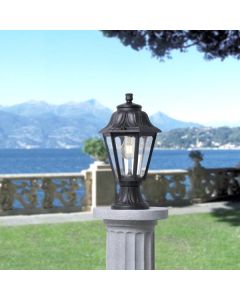 FUMAGALLI ΚΟΛΩΝΑΚΙ ΔΑΠΕΔΟΥ MIKROLOT ANNA ΜΑΥΡΟ ΕΞΑΓΩΝΟ 220X385mm Ε27 Eurolamp 145-26002