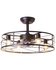 Ανεμιστήρας Οροφής 30w Ø50xH40cm με Τηλεχειριστήριο Μέταλλο Μαύρο Φωτισμός 4xE27 CFC 9508 ARlight 0334009