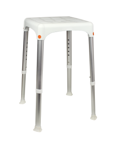 Σκαμπώ Λουτρού με Τηλεσκοπικά Πόδια 30,5x30,5xY39-54 cm Σκελετός Αλουμινίου Κάθισμα Πλαστικό Elvit 0271