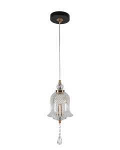 Φωτιστικό Κρεμαστό 15x34cm LED 5w Γυάλινο με Διακοσμητικό Κρύσταλλο PDC 723-1 HN ARlight 0084654
