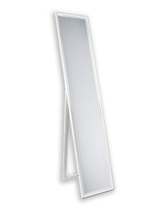 Καθρέπτης  Π34xΥ160cm Vintage Ολόσωμος Επιδαπέδιος με Ορθοστάτη  Λευκή Ξύλινη Κορνίζα Mirors & More Loreley 1060301