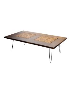 Τραπεζάκι Σαλονιού Πάπυρος 37x130x70cm Καφέ Ξύλό Μέταλλο MDF HL- HD 40S # ARlight 7303014