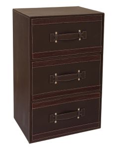 Έπιπλο Κομό 36x26x60cm Δερμάτινο 3 Συρτάρια Etoile BB-518