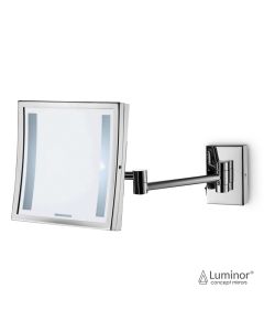 Καθρέπτης Μεγεθυντικός x3 Ορειχάλκινος Φωτιζόμενος Led 21,5x21,5 cm Αναδιπλούμενος-Ανακλινόμενος Luminor FD02-100