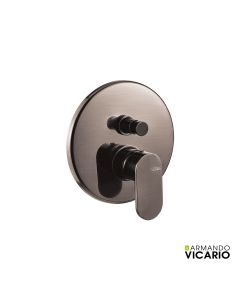 Μίκτης Εντοιχισμού 2 Εξόδων Slim Vicario Black Brushed  500050D-410
