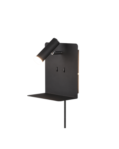 Φωτιστικό Τοίχου Μαύρο 16xH20cm LED 3w 3000K 220lm Trio Lighting Element 222570232