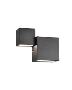 Miguel Μοντέρνο Φωτιστικό Τοίχου με Ενσωματωμένο LED και Θερμό Λευκό Φως σε Μαύρο Χρώμα Μαύρο Πλάτους 20.5cm Trio Lighting 224910232