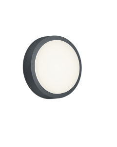 Επιτοίχια Πλαφονιέρα Ανθρακί 20cm Εξ. Χώρου IP54 LED 8,5w 3000K 850lm Trio Lighting Breg 227260142