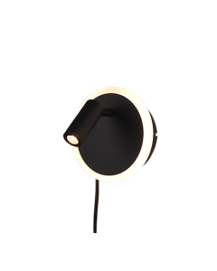 Jordan Μοντέρνο Φωτιστικό Τοίχου με Ενσωματωμένο LED και Θερμό Λευκό Φως σε Μαύρο Χρώμα Πλάτους 15cm Trio Lighting 229210232