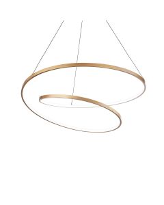 Φωτιστικό Κρεμαστό Ø600x150xΗ2150mm Led Dimmable 48w 3000K 5300lm Brushed Brass Ideal Lux Oz SP D60 Dali 304564