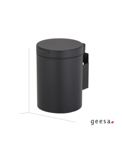 Χαρτοδοχείο Επιτοίχιο 3lt 100% Inox Ø22x23,5 cm Black Matt Geesa 644-400