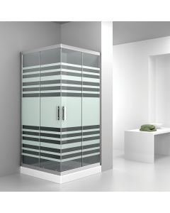 Καμπίνα Τετράγωνη Σεριγραφία 70x70xH180cm Γωνιακής Εισόδου Orabella Vitalia Square 30132