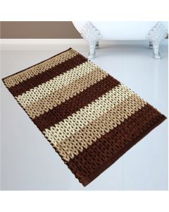 Πατάκι Μπάνιου Μπεζ-Καφέ-Εκρού 50x80cm #2335 Cotton Chenille San Lorentzo 1509 TRICOLOR