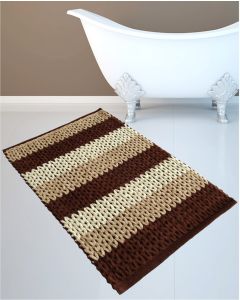 Πατάκι Μπάνιου Καφέ-Μπεζ-Εκρού 70x120cm #2335 Cotton Chenille San Lorentzo 1508 TRICOLR