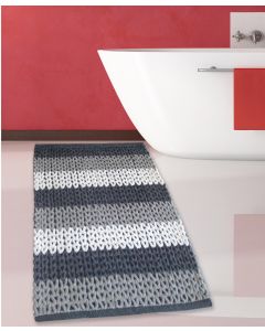Πατάκι Μπάνιου Γκρι-Λευκό  50x80cm #2335 Cotton Chenille San Lorentzo 1509 WH-GREY