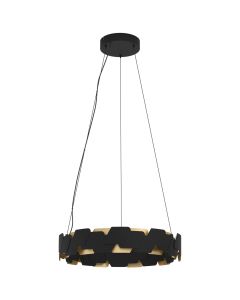 Κρεμαστό Φωτιστικό Μαύρο -Χρυσαφί D61,5xH150cm LED 3000K 4200lm Eglo Altagracia 390031
