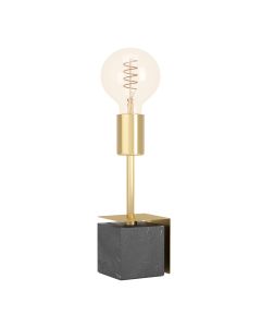 Φωτιστικό Επιτραπέζιο D4,5xH26cm 1xE27 Μαύρη Πέτρα-Βουρτσιστός Ορείχαλκος Eglo Carmita 390168