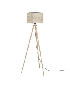 Φωτιστικό Δαπέδου Τρίποδο D50xH150cm 1xE27 σε Καφέ-Μαύρο Eglo Hontongas 390326