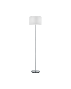 Φωτιστικό Δαπέδου 35xH160cm 1xE27 Νίκελ Ματ Βραχίονας Λευκό Υφασμάτινο Καπέλο Trio Lighting Hotel 401100101