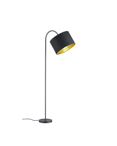 Φωτιστικό Επιδαπέδιο 35xH156cm 1xE27 Μαύρο Υφασμάτινο Καπέλο Trio Lighting Hostel 408290179