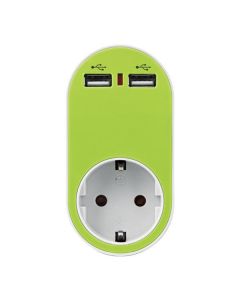 ΑΝΤΑΠΤΟΡΑΣ ΣΟΥΚΟ ΜΕ 2 USB ΠΡΑΣΙΝΟ ΜΕ ΠΡΟΣΤΑΣΙΑ ΕΠΑΦΩΝ 147-09012