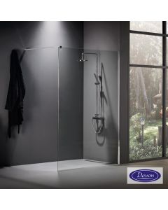 Διαχωριστικό κρύσταλλο ντουζιέρας IWIS Walk-in 80 h.220 ρυθμιζόμενo από 77 έως 79εκ., Devon Clean Glass Chrome  IWH80C-100