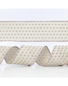 ΚΟΡΔΕΛΑ ΕΚΡΟΥ, ΜΕ ΡΟΖ ΚΑΙ ΑΣΗΜΙ GLITTER, 6,35cm, 10Y Eurolamp 600-41106