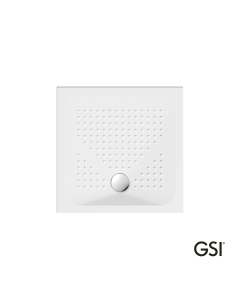Ντουζιέρα Πορσελάνης Τετράγωνη 80x80 h.4 (4384) antislip Φ90 GSI White  470808-300