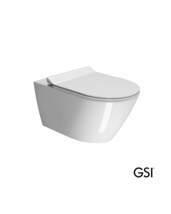 Λεκάνη Κρεμαστή Kube-X/55 Swirlflush με κάλυμμα Super Slim Soft Close MS86SC, GSI White  941500SC-300