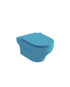 Λεκάνη κρεμαστή με κάλυμμα Urea Αntibacterial Slim Soft Close Olympia Clear Rimless Turquoise Matt 50124-50125