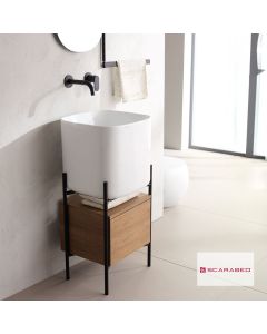Έπιπλο μπάνιου Laila 2701-NROP με συρτάρι 2711-89 χωρίς νιπτήρα, Scarabeo  270111-NROP89