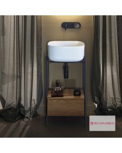 Έπιπλο μπάνιου Laila 2702-NROP με συρτάρι 2705-89 χωρίς νιπτήρα, Scarabeo  270205-NROP89