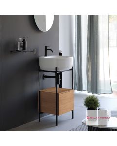 Έπιπλο μπάνιου Laila 2702-NROP με συρτάρι 2711-89 χωρίς νιπτήρα, Scarabeo  270211-NROP89