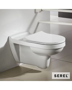 Λεκάνη Κεμαστή ΑΜΕΑ SENIOR με κάλυμμα Slim Soft Close 9001SC, Serel White  304500SC-300