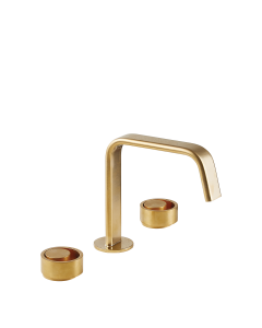 Μπαταρία Νιπτήρα 3 Οπών με Βαλβίδα Clic clac Armando Vicario Halo Gold Brushed 515043-201