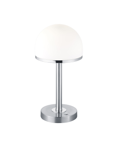 Πορτατίφ 19xH39cm Led 4,5w 3000K 450lm Nickel Matt Βάση Λευκό Αμπαζούρ Touch Dimmer Trio Lighting Berlin 527590107