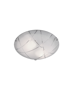 Sandrina Μοντέρνα Γυάλινη Πλαφονιέρα Οροφής με Ντουί E27 σε Λευκό χρώμα Trio Lighting 601200200