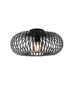 Johann Μοντέρνα Μεταλλική Πλαφονιέρα Οροφής με Ντουί E27 σε Μαύρο χρώμα 40cm Trio Lighting 606900132
