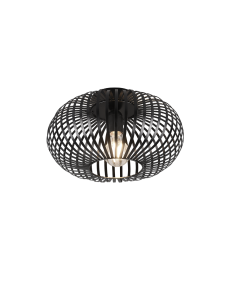 Johann Μοντέρνα Μεταλλική Πλαφονιέρα Οροφής με Ντουί E27 σε Μαύρο χρώμα 30cm Trio Lighting 606903032