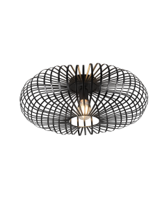 Johann Μοντέρνα Μεταλλική Πλαφονιέρα Οροφής με Ντουί E27 σε Μαύρο χρώμα 50cm Trio Lighting 606905032