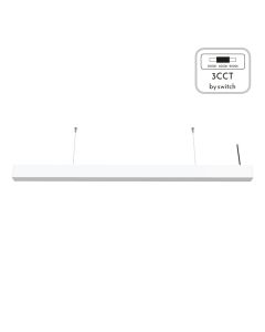 Κρεμαστό Γραμμικό Φωτιστικό D90cm Led 30w 3600lm 3CCT by switch on base Λευκό Inlight 6072-90-WH  