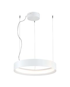 Φωτιστικό Κρεμαστό Ø38 cm Led 33w 2475lm 3000K Γωνία Φωτισμού 80°  Μέταλλο Λευκό Viokef Verdi 4193900