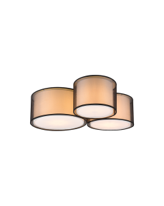 Πλαφονιέρα Οροφής 65xH21cm Τρίφωτη 3xE27 Ύφασμα Smoke Trio Lighting Burton 611490332