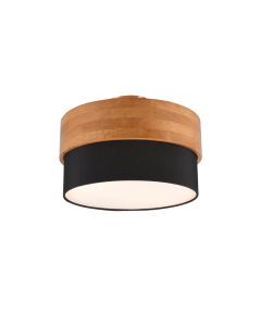 Μοντέρνα Ξύλινη Πλαφονιέρα Οροφής 30xH22cm 2xE14 Καφέ-Μαύρο Trio Lighting Seasons 611500202