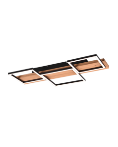 Harper Μοντέρνα Μεταλλική Πλαφονιέρα Οροφής με Ενσωματωμένο LED σε Καφέ χρώμα 65cm Trio Lighting 622910332