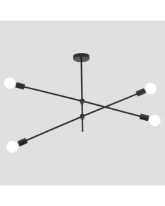 ΦΩΤΙΣΤΙΚΟ ΚΡΕΜΑΣΤΟ ΤΕΤΡΑΦΩΤΟ  4XΕ27 1000X550mm Max 15WΜΑΥΡΟ ARTE ILLUMINA SKYLINE Eurolamp 144-23001